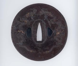 Tsuba with design of dragons and clouds