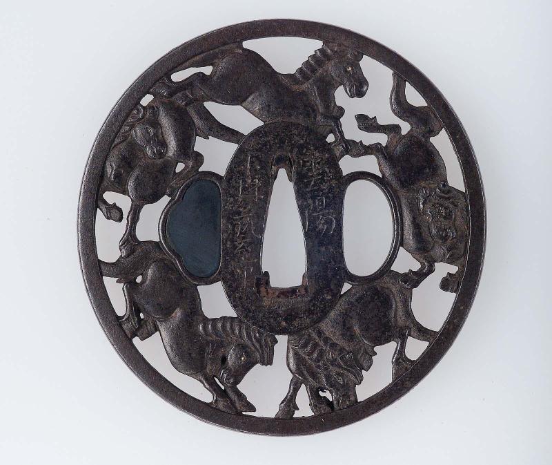 Tsuba with design of horses