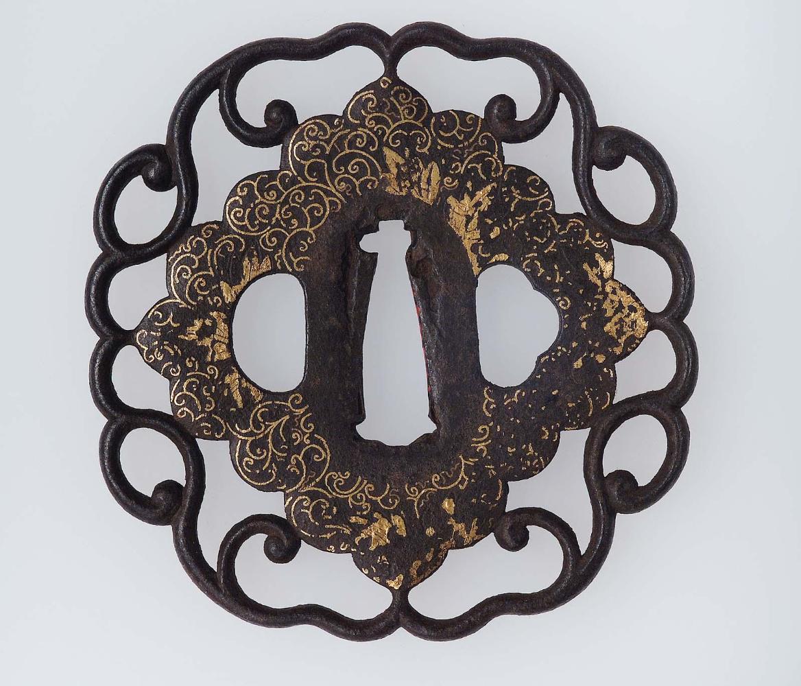 Tsuba with karakusa designs