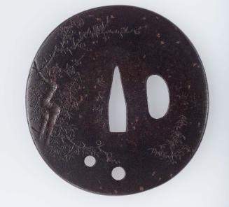 Tsuba with design of plum and bamboo