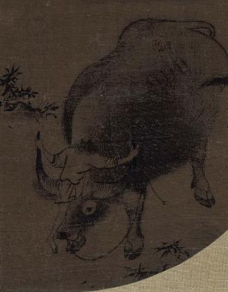 Herd-boy mounting a water buffalo