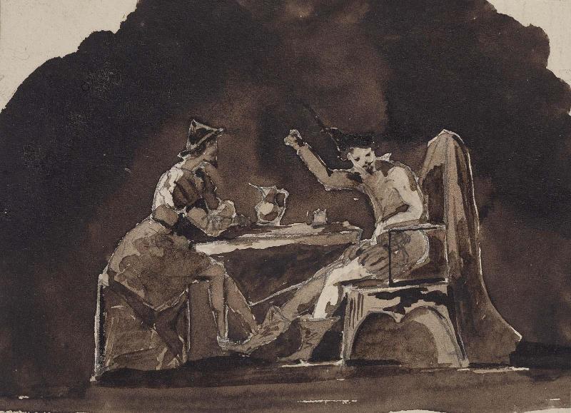 Two cavaliers at table