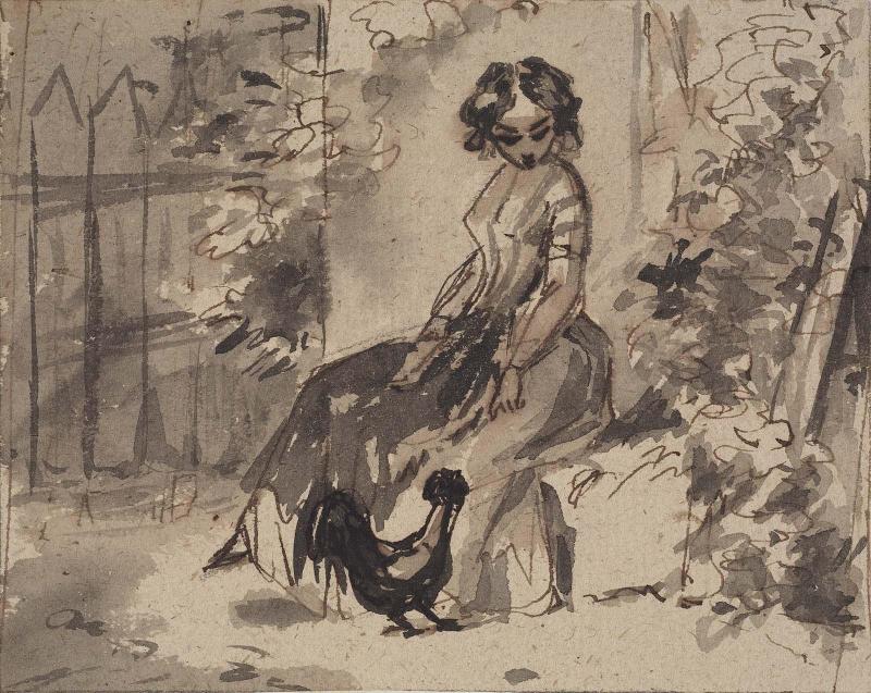 Girl with Rooster