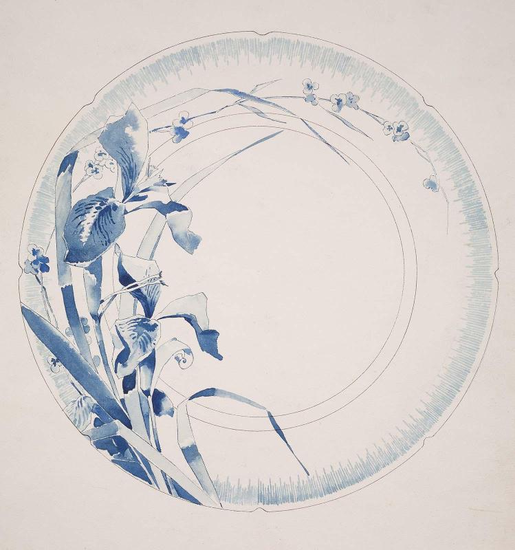 Design for a Ceramic Plate
for Albert & Charles Vieillard, Bordeaux, for service "Chevreuse"