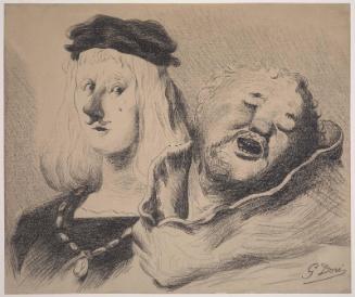 Friar John and Panurge (Study for wood engraving illustration for Rabelais' Gargantua), 1854