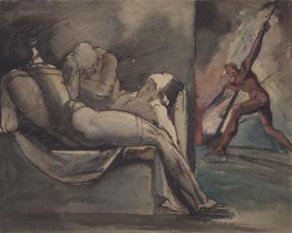 Study for a Scene in Hell; verso: Figure Studies