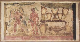 Facsimile of painting on right wall, Tomba dell'Orco II