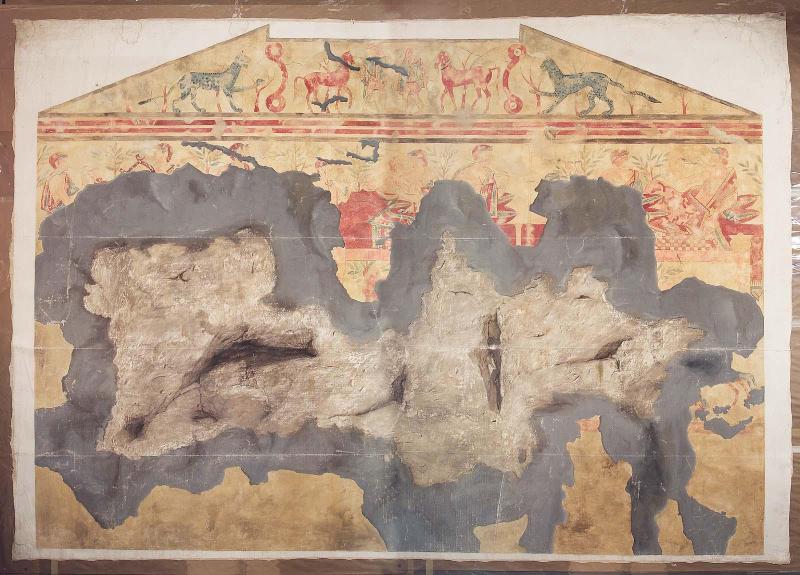 Facsimile of painting on back wall, Tomba Querciola