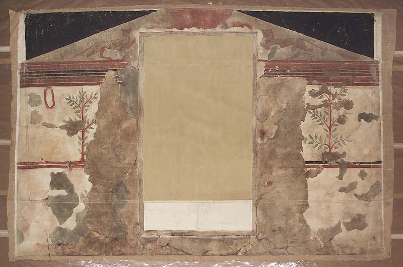 Facsimile of painting on entrance wall, Tomba del Barone