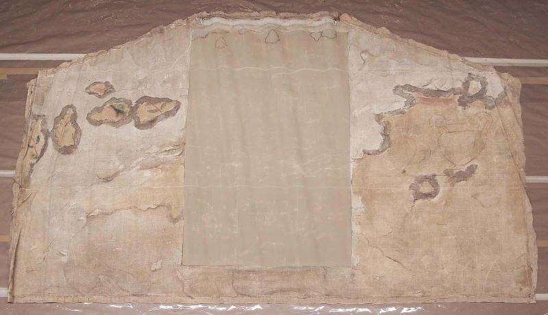 Facsimile of painting on entrance wall, Tomba dei Leopardi