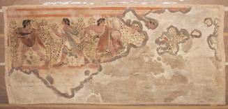 Facsimile of painting on right wall, Tomba dei Leopardi