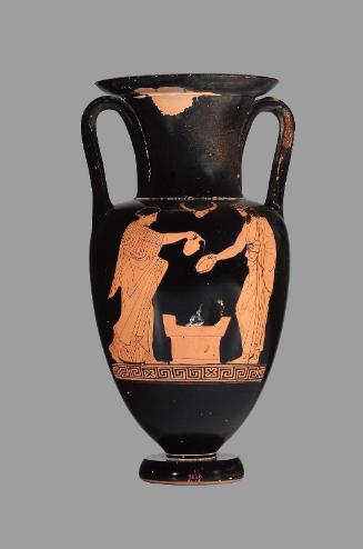 Two-handled jar (amphora) with a libation scene