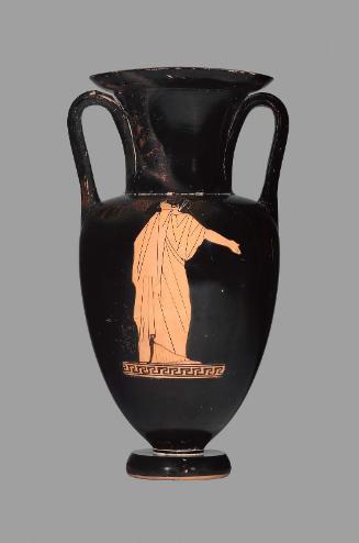 Two-handled jar (amphora) with a libation scene