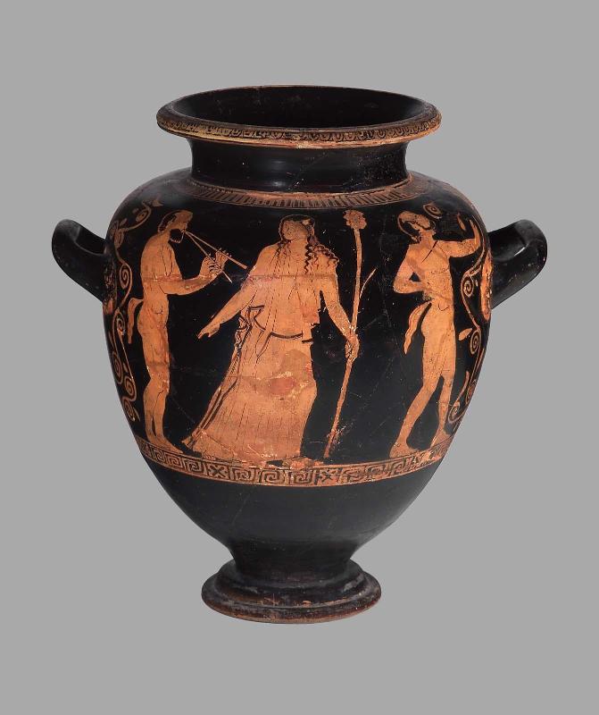 Jar (stamnos) with satyrs and maenads