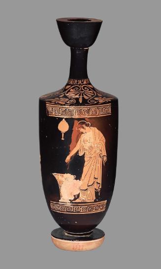 Oil flask (lekythos) with a maiden