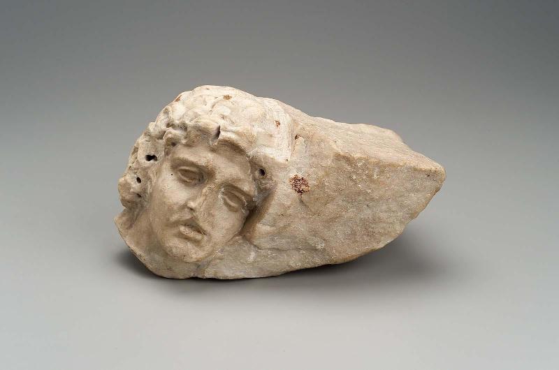 Idealized head in profile, from sarcophagus