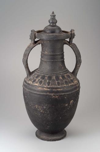 Two-handled jar (amphora) with cover