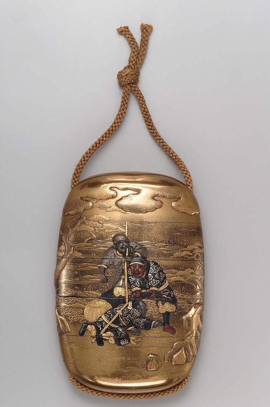 Four-case inro with the story of Kanshin's humiliation