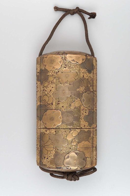 Five-case inro with cherry-blossom design