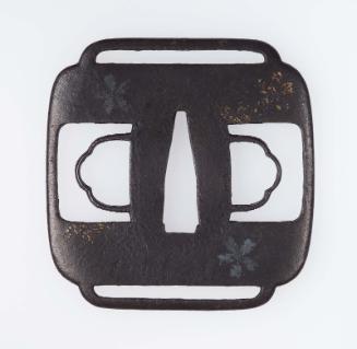 Tsuba in the form of a lantern with design of scattered blossoms