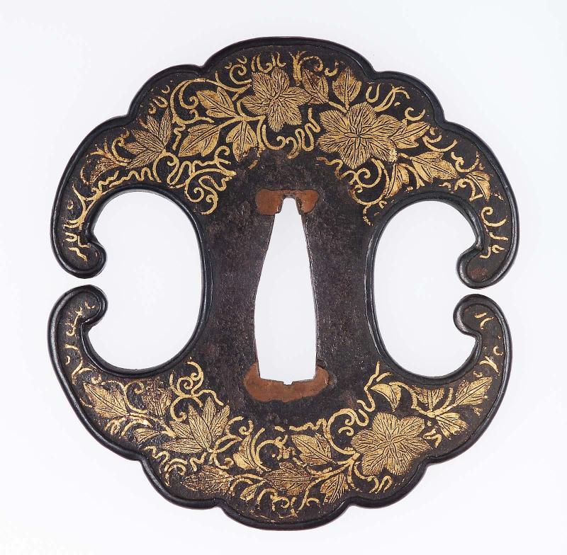 Tsuba with floral designs