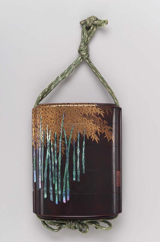 Four-case inro with design of the Seven Sages of the Bamboo Grove