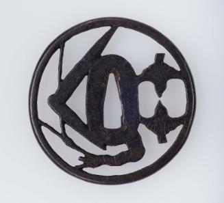 Tsuba with design of sparrows and bamboo