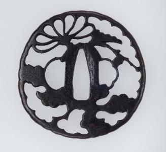 Tsuba with design of chrysanthemum