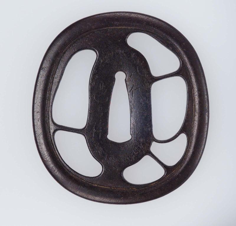 Tsuba with design of silkworms
