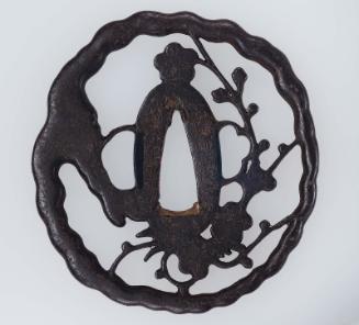 Tsuba with design of flowering plum