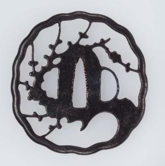 Tsuba with design of flowering plum branch