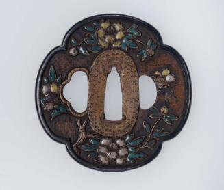 Tsuba with design of flowering peony