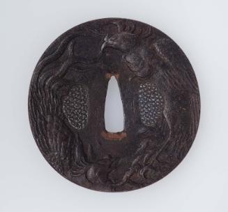 Tsuba with design of ho-o birds and maples