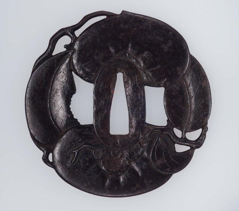Tsuba with design of persimmons