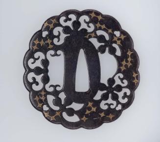 Tsuba with design of cherry-blossom