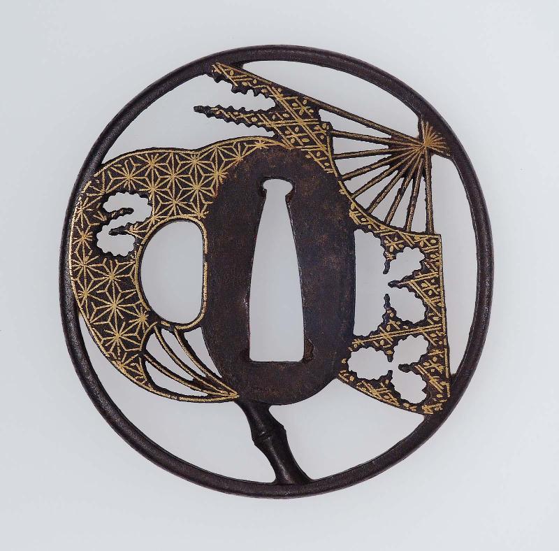 Tsuba with design of fans
