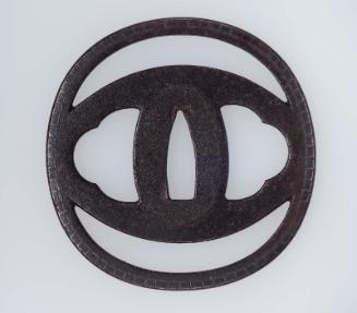 Tsuba with geometric inlay