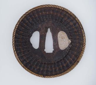 Tsuba with woven wire pattern