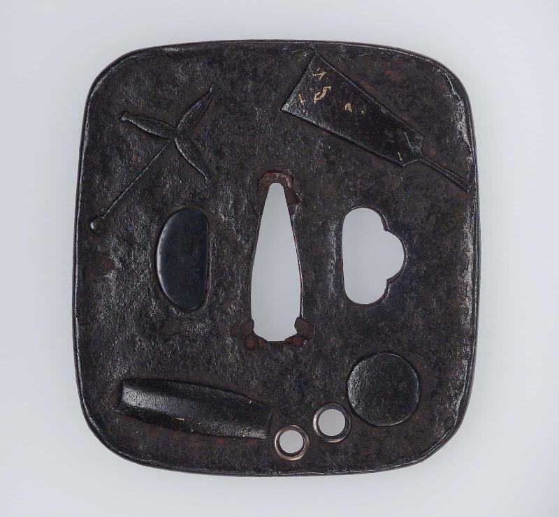 Tsuba with design of toys