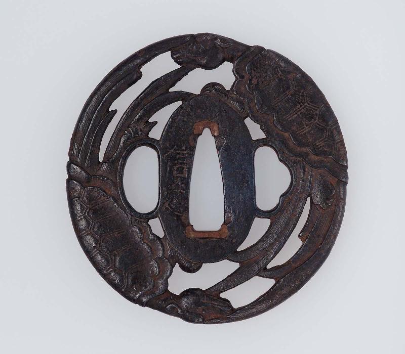 Tsuba with design of two minogame