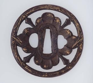 Tsuba with design of ken-batabami mon