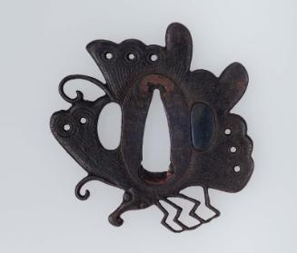 Tsuba in the form of a butterfly