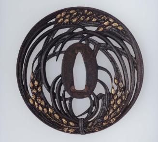 Tsuba with design of riceplants