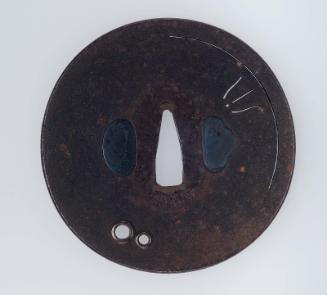 Tsuba with design of long-eared hare or umbrella