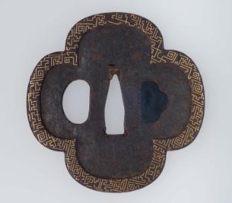 Tsuba with keyfret design