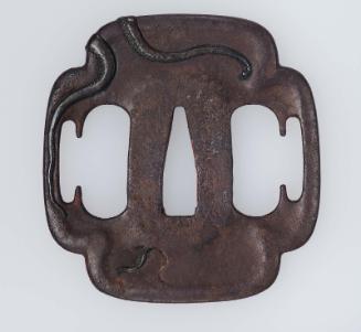 Tsuba with design of octopus and octopus traps