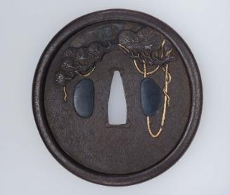 Tsuba with design of festooned pine branch