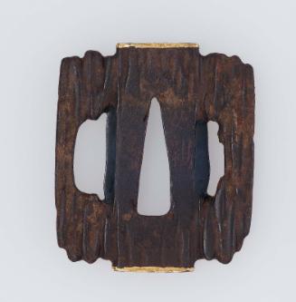 Tsuba formed as a piece of bark