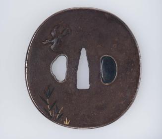 Tsuba with design of geese, reeds and grasses