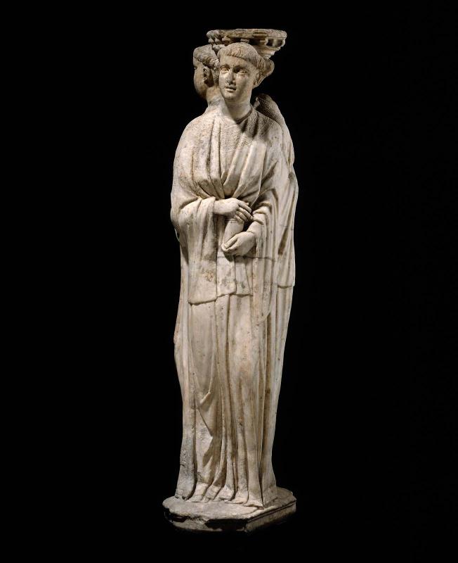 Caryatid group of a deacon and two acolytes